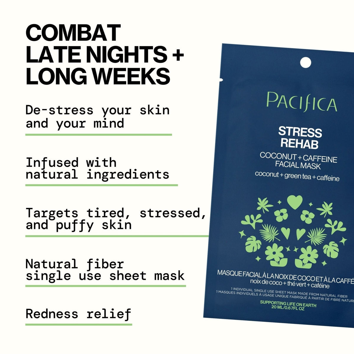 Stress Rehab Coconut & Caffeine Facial Mask